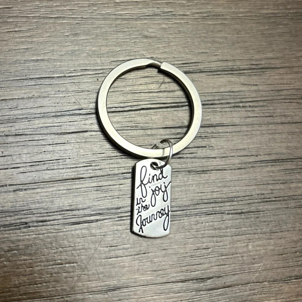 Silver Keychain with Inspirational Tag